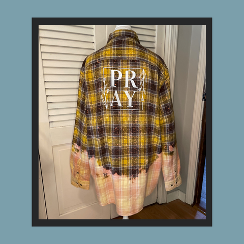 Honey Comb Ombré  Flannel - XL ONLY