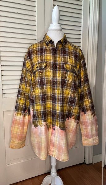 Honey Comb Ombré  Flannel - XL ONLY